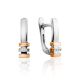 Silver Earrings With Golden Elements And Diamonds The Diva, image 