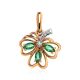Amazing Golden Pendant With Emeralds And Diamonds The Legend, image 