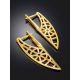 Designer Geometric Gold Plated Silver Earrings, image , picture 2