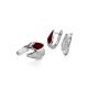 Red Enamel and Crystal Silver Earrings, image , picture 3