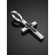 White Gold Cross Pendant With Black And White Diamonds, image , picture 2