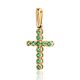 Wonderful Gold Emerald Cross Pendant, image 