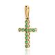 Wonderful Gold Emerald Cross Pendant, image 