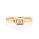 Golden Ring With Diamond Centerstone, Ring Size: 6 / 16.5, image , picture 4