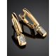 Geometric Golden Earrings With Diamond Dangles, image , picture 2