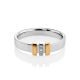 Silver Ring With Golden Details And Diamonds The Diva, Ring Size: 5.5 / 16, image , picture 3