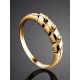 Golden Ring With 3 Diamonds, Ring Size: 7 / 17.5, image , picture 2