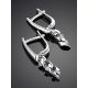 White Gold Earrings With Diamond Dangles, image , picture 2