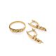 Golden Ring With 3 Diamonds, Ring Size: 7 / 17.5, image , picture 5