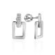 Geometric Silver Studs With Crystals The Astro, image 
