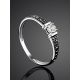 White Gold Ring With Two Toned Diamonds, Ring Size: 7 / 17.5, image , picture 2