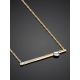 Golden Necklace With Diamond Crossbar Pendant, image , picture 2