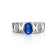 Silver Ring With Blue Stone And Crystals, Ring Size: 6 / 16.5, image , picture 3