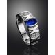 Silver Ring With Blue Stone And Crystals, Ring Size: 6 / 16.5, image , picture 2