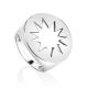 Bold Silver Signet Ring With Cut Out Detail The Enigma, Ring Size: 8 / 18, image 