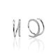 Silver Corkscrew Earrings With Crystals, image 