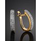 Chic Gold Diamond Earrings, image , picture 2