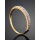 Golden Ring With Two Diamond Rows, Ring Size: 6.5 / 17, image , picture 2