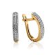 Chic Gold Diamond Earrings, image 