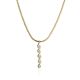 Refined Golden Necklace With Elongated Diamond Pendant, image 