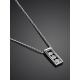 White Gold Necklace With Geometric Diamond Pendant, image , picture 2