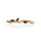 Charming Gold Sapphire Brooch, image 