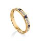 Golden Ring With Channel Set Sapphires And Diamonds, Ring Size: 8 / 18, image 