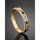 Golden Ring With Channel Set Sapphires And Diamonds, Ring Size: 8 / 18, image , picture 2