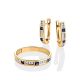 Golden Ring With Channel Set Sapphires And Diamonds, Ring Size: 8 / 18, image , picture 4