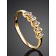 Classy Golden Ring With White Diamonds, Ring Size: 6.5 / 17, image , picture 2