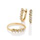 Classy Golden Ring With White Diamonds, Ring Size: 6.5 / 17, image , picture 4