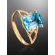 Golden Ring With Bold Topaz, Ring Size: 7 / 17.5, image , picture 2