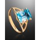 Golden Ring With Bold Topaz, Ring Size: 6.5 / 17, image , picture 2