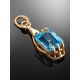 Geometric Golden Pendant With Topaz, image , picture 2