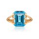 Golden Ring With Bold Topaz, Ring Size: 7 / 17.5, image , picture 3