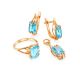 Chic Golden Earrings With Topaz, image , picture 3