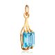 Geometric Golden Pendant With Topaz, image , picture 3