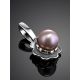 Adorable Silver Pendant With Mauve Colored Pearl, image , picture 2