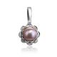 Adorable Silver Pendant With Mauve Colored Pearl, image 