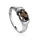 Simplistic Silver Ring With Smoky Quartz, Ring Size: 6.5 / 17, image 