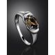 Simplistic Silver Ring With Smoky Quartz, Ring Size: 6.5 / 17, image , picture 2
