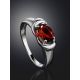 Laconic Silver Ring With Garnet, Ring Size: 5.5 / 16, image , picture 2