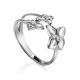 Charming Silver Floral Ring, Ring Size: 5.5 / 16, image 
