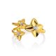Floral Design Gold Plated Silver Ring, Ring Size: 7 / 17.5, image , picture 3
