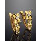 Floral Design Gold Plated Silver Earrings, image , picture 2