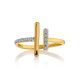 Designer Gold Plated Ring With Crystals, Ring Size: 6.5 / 17, image , picture 3