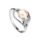 Серебряное кольцо с культивированным жемчугом и фианитами, Ring Size: 6.5 / 17, image 