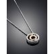 Silver Necklace With Round Diamond Pendant The Diva, Length: 45, image , picture 2