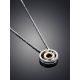 Silver Necklace With Round Diamond Pendant The Diva, Length: 40, image , picture 2