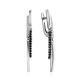 Silver Dangles With Black And White Crystals, image 